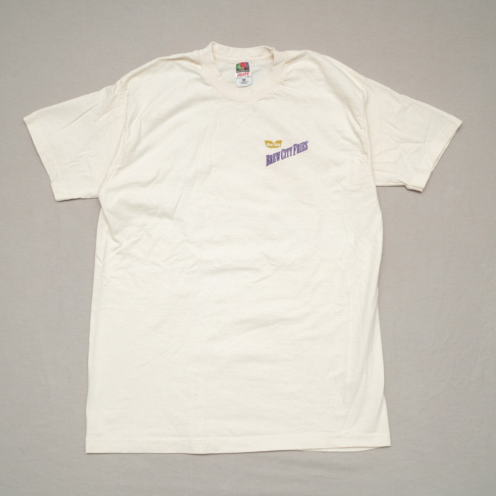 Vintage 90s One Ida Brew City Fries Beer Battered Shirt Single Stitch‎ XL USA